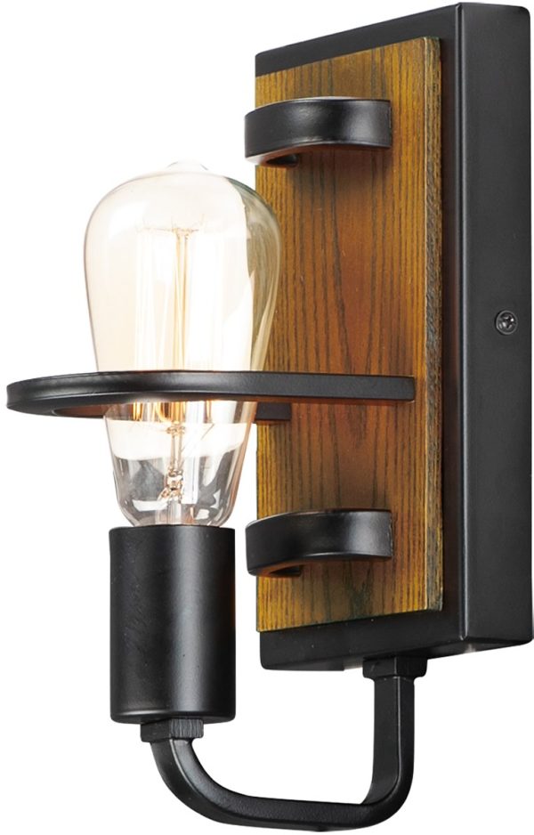 6 W Black Forest 1-Light Wall Sconce Black   Ashbury For Discount