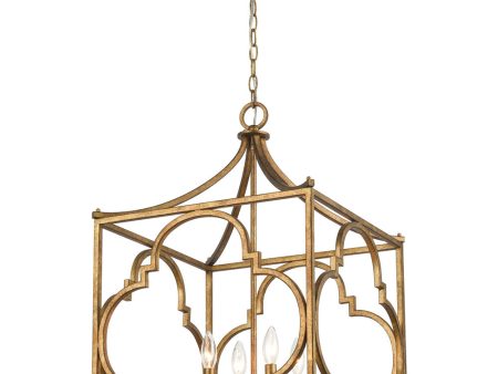 Wembley 4-Light Chandelier Antique Gold Cheap