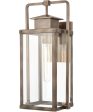 Crested Butte 1-Light Outdoor Sconce Vintage Brass Clear Glass Enclosure Cheap