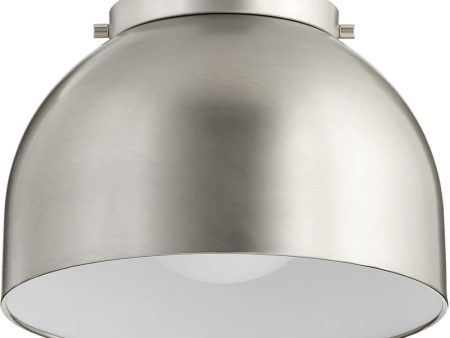 11 W 1-light Ceiling Flush Mount Satin Nickel Supply