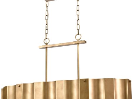 Clausten 4-Light Island-Light Natural Brass Natural Brass Metal Shade Fashion