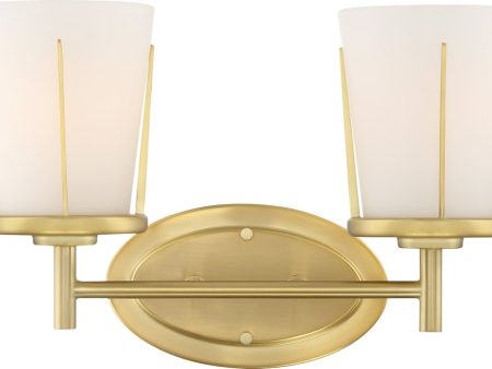 14 W Serene 2-Light Vanity & Wall Natural Brass Online Sale