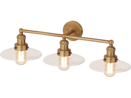 English Pub 3-Light vanity-Light  Satin Brass For Cheap