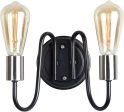 9 W Haven 2-Light Wall Sconce Black   Satin Nickel on Sale