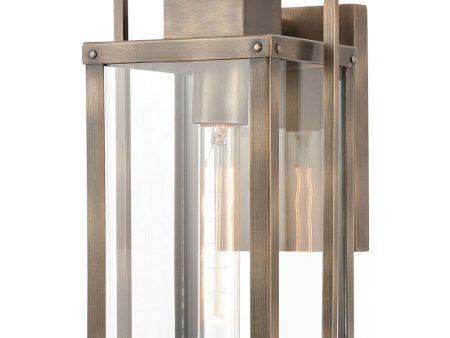 Crested Butte 1-Light Outdoor Sconce Vintage Brass Clear Glass Enclosure Discount