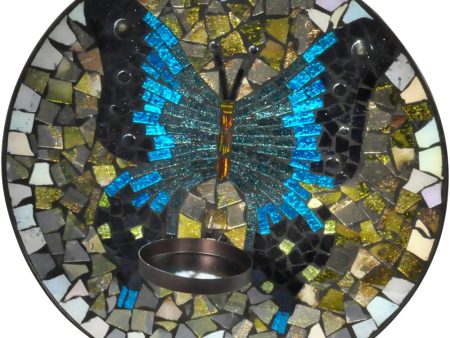 12 Inch H Butterfly Mosaic Candle Holder Discount