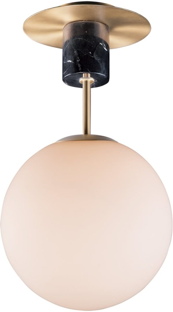 10 W Vesper 1-Light Semi-Flush Satin Brass   Black Online now