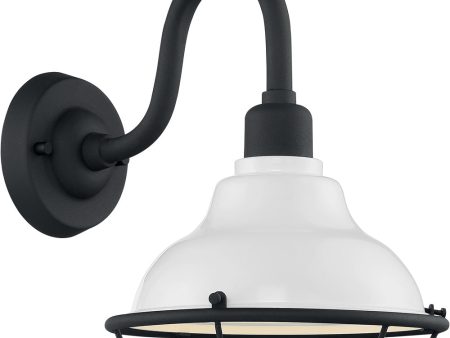 12 H Newbridge 1-Light Outdoor Gloss White   Textured Black Discount