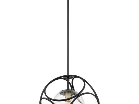 14 W Aurora 1-Light Pendant Black   Vintage Brass Online Sale