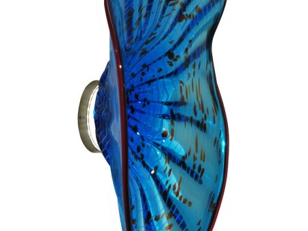 Wrightwood Blue Led Hand Blown Art Glass Wall Light - 20 In Online Sale