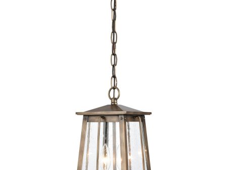 Kirkdale 2-Light Outdoor Hanging  Vintage Brass Online Sale