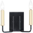 9 W Sullivan 2-Light Bath Vanity Black   Gold For Sale