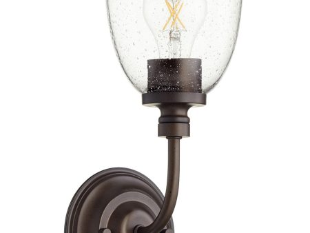 5 W Rossington 1-light Wall Mount Light Fixture Oiled Bronze w  Clear Seeded Online