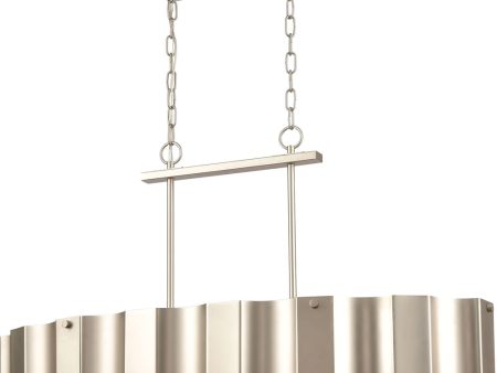 Clausten 4-Light Island-Light Matte Nickel Satin Nickel Metal Shade For Cheap