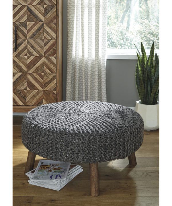 15 H Jassmyn Oversized Accent Ottoman Charcoal For Cheap