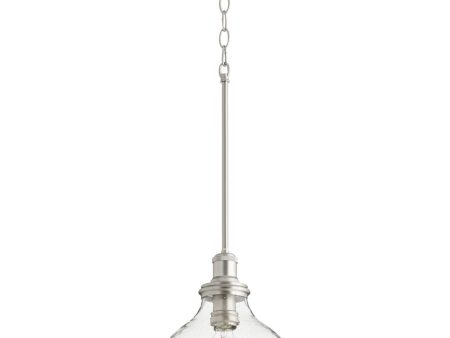 12 W 1-light Pendant Satin Nickel w  Clear Seeded For Cheap