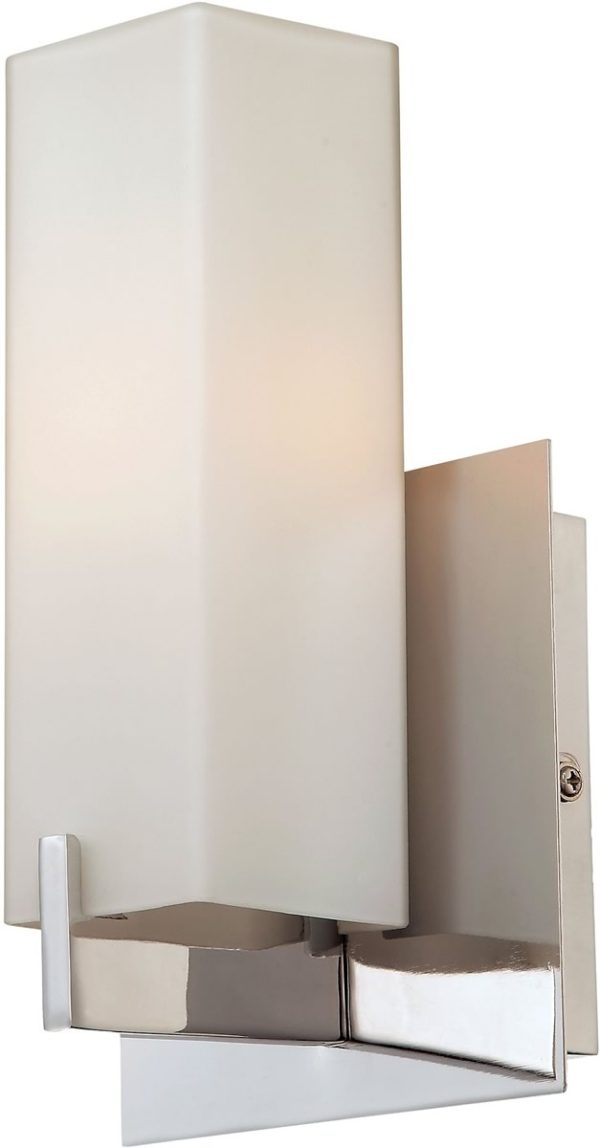 5 W Moderno 1-Light Sconce Matte Satin Nickel White Opal Glass Sale