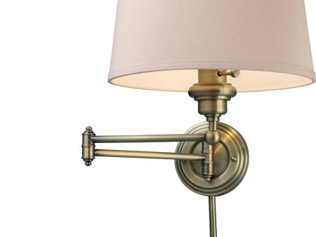 12 W Westbrook 1-Light LED Swingarm Sconce Antique Brass For Cheap