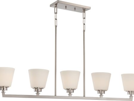 44 W Mobili 5-Light Pendant Brushed Nickel For Discount