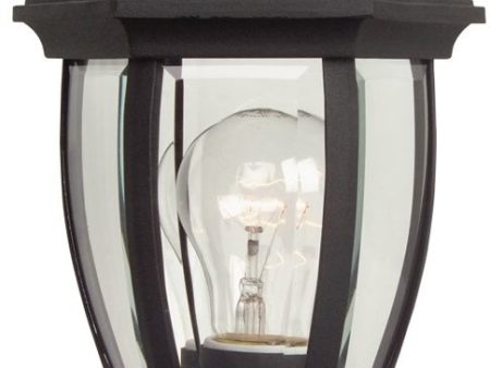 17 H Bent Glass 1-Light Outdoor Post Light Matte Black Cheap