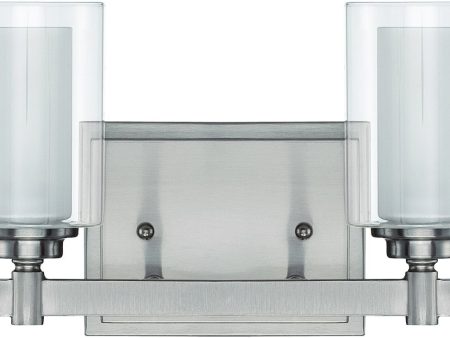 12 W Celeste 2-Light Bath Vanity Light Brushed Polished Nickel Discount