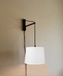 14 W MAST Plug-In Wall Mount Pendant 1 Light Black Cord Arm White Shade Online Hot Sale