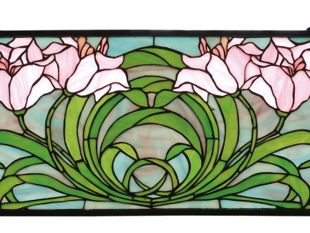 11 H x 22 W Calla Lily Stained Glass Window For Cheap