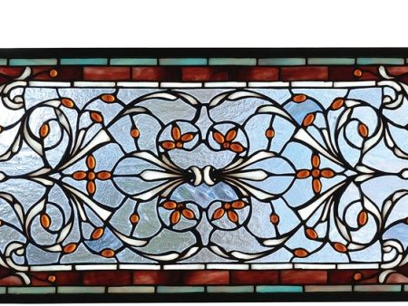 10 H x 28 W Versaille Transom Stained Glass Window on Sale