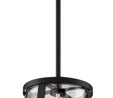 11 W Bruge 1-Light Pendant Matte Black   Clear Hot on Sale