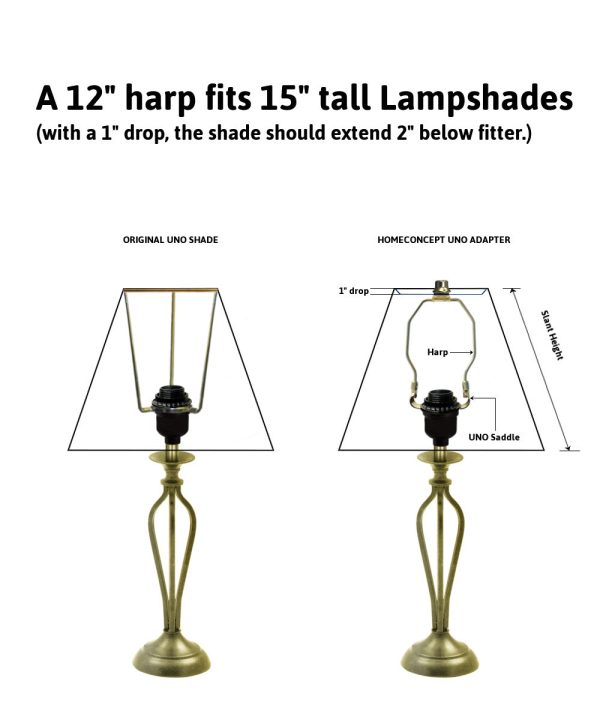 12 H SLIP UNO Adapter Converts your Lampshade to fit on SLIP UNO Lamp Base Online