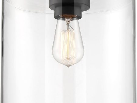 10 W Chantecleer 1-Light Close-to-Ceiling Matte Black   Clear Online