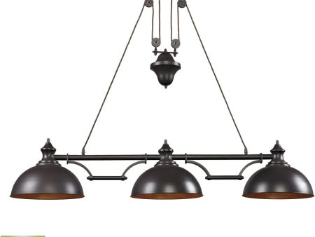 13 W Farmhouse 3-Light LED Billiard Oiled Bronze Online Sale