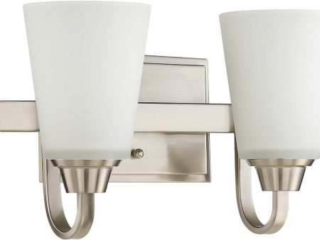 14 W Grace 2-Light Bath Vanity Light Brushed Polished Nickel Fashion