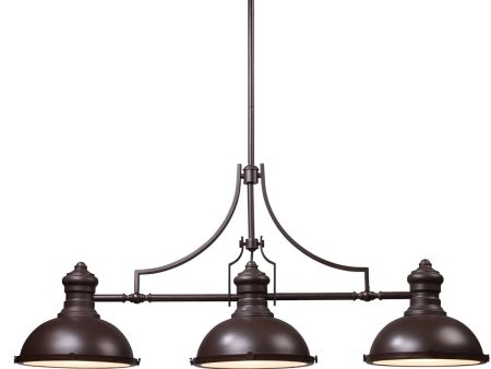 13 W Chadwick 3-Light LED Billiard Oiled Bronze For Sale