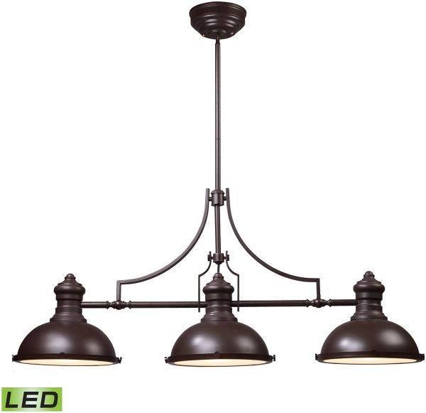 13 W Chadwick 3-Light LED Billiard Oiled Bronze For Sale