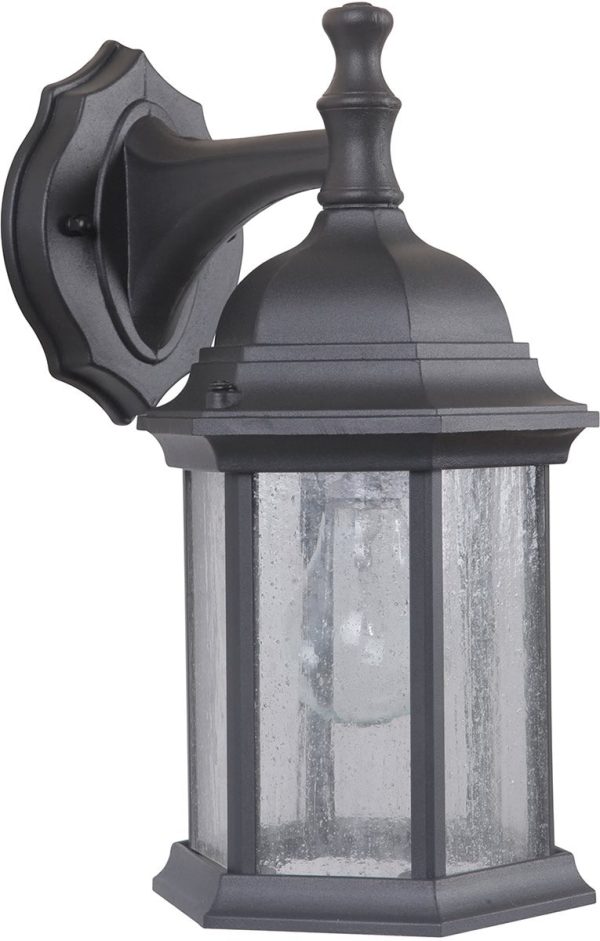 12 H Hex Style Cast 1-Light Small Outdoor Wall Light Matte Black Online Hot Sale