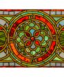 11 H x 35 W Evelyn in Topaz Transom Stained Glass Window Sale