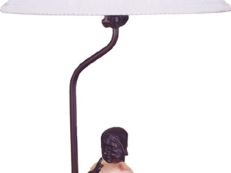 14.5 H Silhouette Girl with Puppy Accent Lamp For Sale