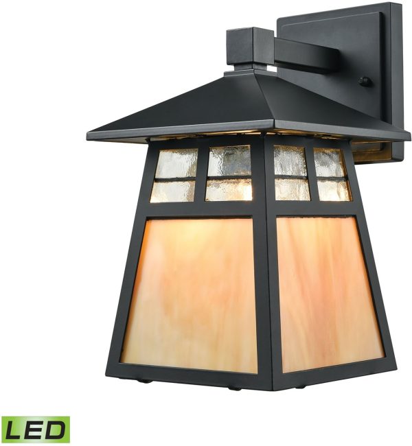 11 H Cottage 1-Light LED Outdoor Wall Sconce Matte Black Sale