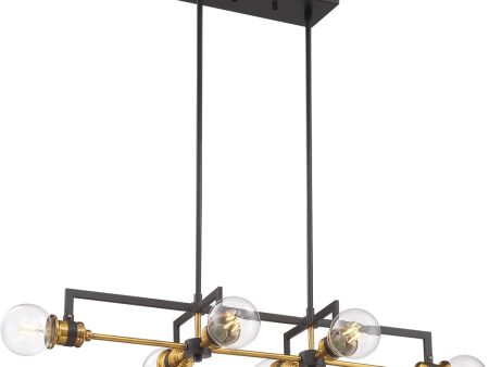 33 W Intention 6-Light Pendant Warm Brass   Black Online Sale