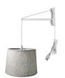 14 W MAST Plug-In Wall Mount Pendant 1 Light White Cord Arm Textured Oatmeal Shade on Sale