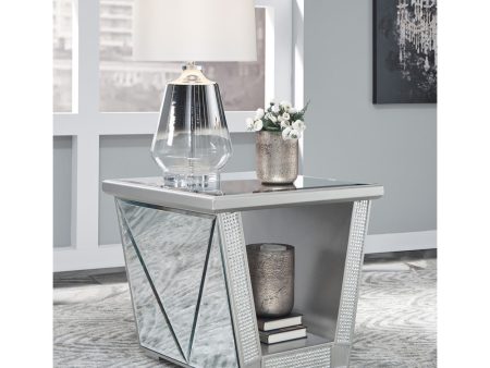 23 H Fanmory Square End Table Silver For Discount