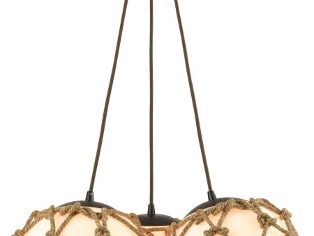 22 W Coastal Inlet 3-Light Chandelier Oil Rubbed Bronze on Sale