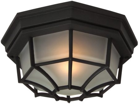 11 W Bulkhead 1-Light Outdoor Flush Mount Matte Black on Sale