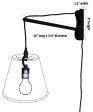 16 W MAST Plug-In Wall Mount Pendant 1 Light Black Cord Arm Shallow Drum Textured Oatmeal Shade Online Sale