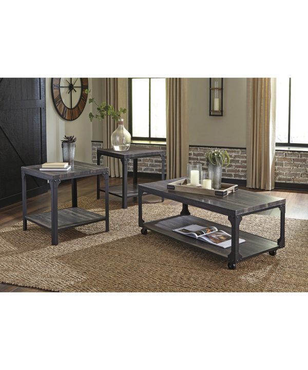 18 H Jandoree Occasional Table Set of 3 Brown Black Supply