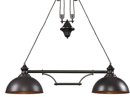 13 W Farmhouse 2-Light LED Island Oiled Bronze For Cheap