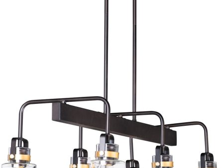 32 W Magnolia 6-Light Linear Pendant Bronze   Gold Online Hot Sale