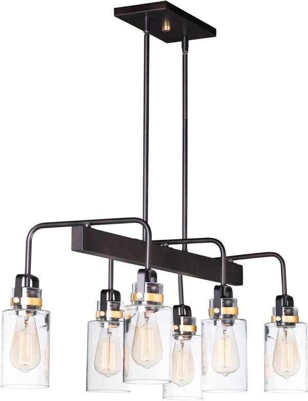 32 W Magnolia 6-Light Linear Pendant Bronze   Gold Online Hot Sale