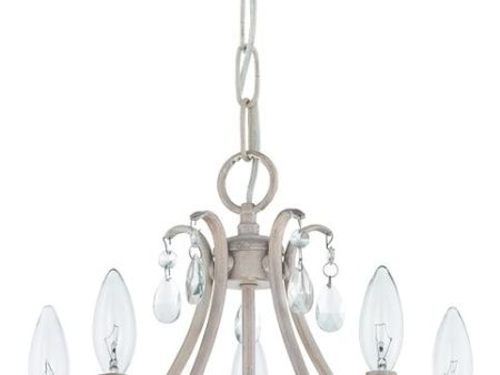 15 W 5-Light Mini Chandelier Antique Linen For Sale